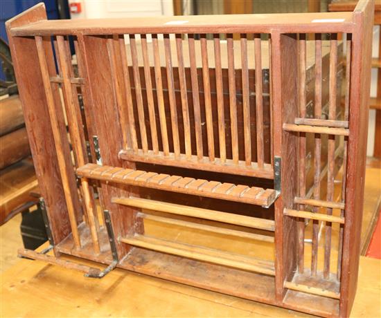 A pine kitchen rack, W.77cm